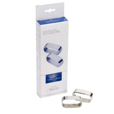 Villeroy & Boch S/2 Napkin Rings Gift Boxed-STAINLESS STEEL-One Size