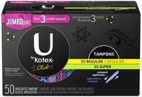 U by Kotex® Click® Regular/Super Tampon Variety Pack 50 ct Box
