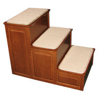 Crown Pet Products Inc Crown Pet Designer Pet Steps with Storage Mahogany