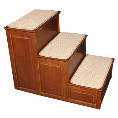 Crown Pet Products Inc Crown Pet Designer Pet Steps with Storage Mahogany