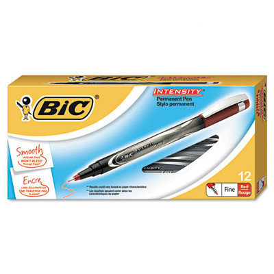 BIC Intensity Permanent Pen Fine Pt .5mm Red.