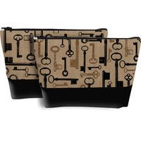 Blossom Boutique 2 Piece Burlap Cosmetic Case Set