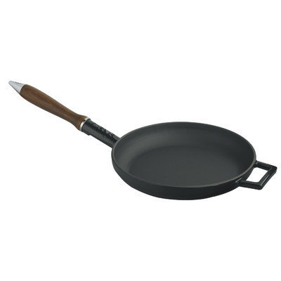Lava Cookware Signature Enameled Cast-Iron French Skillet, 9, Black Obsidian