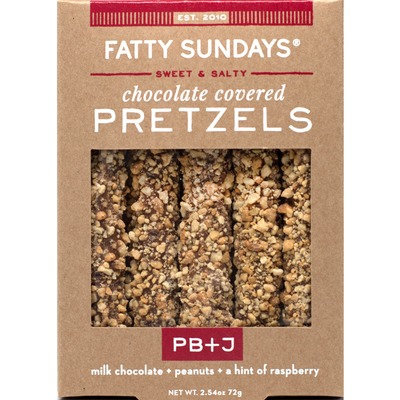 Fatty Sundays PB+J Milk Chocolate Covered Pretzels