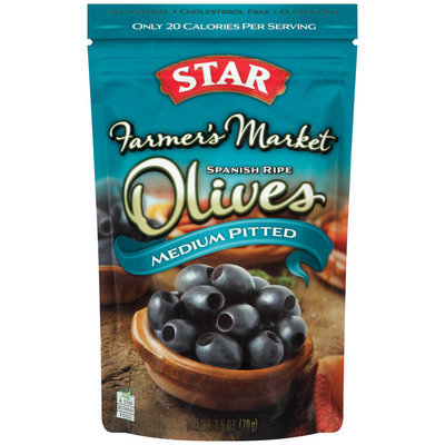 Star® Farmer's Market Medium Pitted Spanish Ripe Olives 2.5 oz Bag