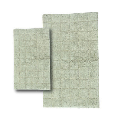 Textile Decor Castle 2 Piece 100% Cotton Summer Tile Spray Latex Bath Rug Set, 34 H X 21 W and 40 H X 24 W