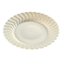 Fineline Settings, Inc Flairware Round Rippled Disposable Plastic Dinner Plate (144/Case), Bone