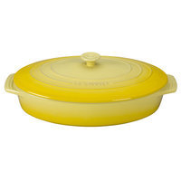 Le Creuset Stoneware 3.75-Qt. Covered Oval Casserole Color: Soleil