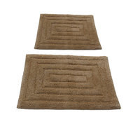 Textile Decor Castle 2 Piece 100% Cotton Racetrack Spray Latex Bath Rug Set, 24 H X 17 W and 40 H X 24 W