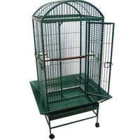 Yml Dome Top Wrought Iron Parrot Cage Color: Green