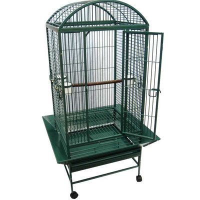 Yml Dome Top Wrought Iron Parrot Cage Color: Green