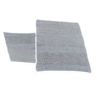 Textile Decor Castle 2 Piece 100% Cotton Wide Cut Reversible Bath Rug Set, 24 H X 17 W and 34 H X 21 W, Silver