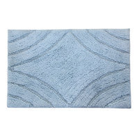 Textile Decor Castle 100% Cotton Diamond Spray Latex Back Bath Rug, 34 H X 21 W, Light Blue