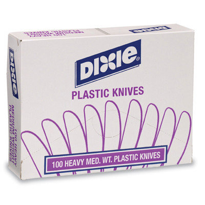 Dixie Plastic Cutlery, Heavy Medium-weight Knife (100 Per Box)