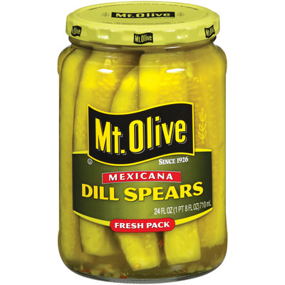 Mt. Olive Dill Spears Mexicana Fresh Pack Pickles 24 Oz Jar