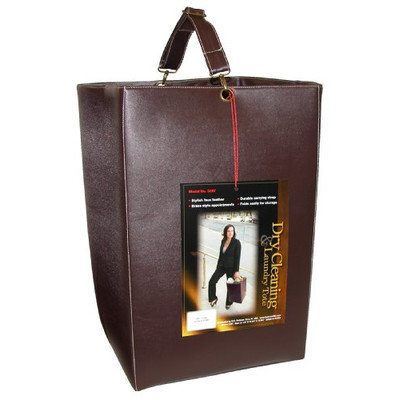 Redmon 3687-Faux Leather Foldable Dry Cleaning Tote in Dark Chocolate