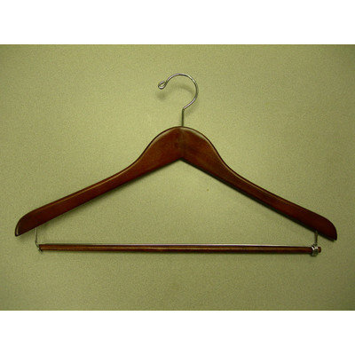 Proman GMC8819 Suit Hanger with Lock Bar Light Walnut