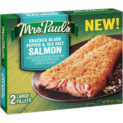Mrs. Paul's® Cracked Black Pepper & Sea Salt Salmon Fillets 2 ct Box