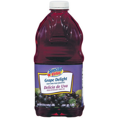Special Value Grape Delight from Concentrate Beverage 64 Fl Oz Plastic Bottle