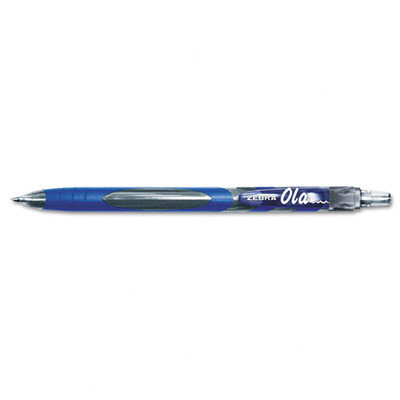 Zebra Pen Corporation Zebra OLA Ballpoint Retractable Pen, Blue Ink, Medium, Dozen