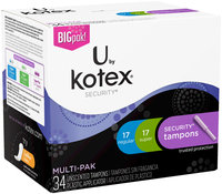 U by Kotex® Security® Regular & Super Tampons 34 ct Box