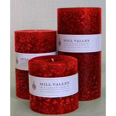 Mill Valley Candleworks 3 Piece Mulled Apple Cider Pillar Candle Set Size: 4