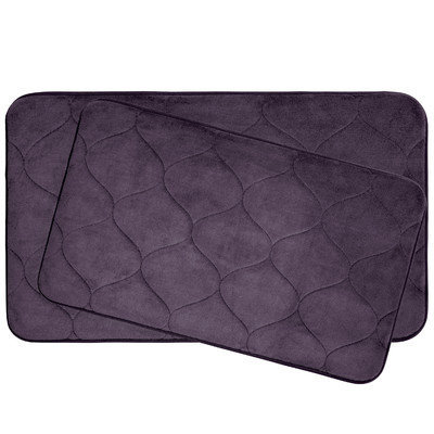 Bath Studio Palace 2 Piece Plush Memory Foam Bath Mat Set, Aqua