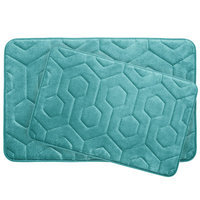 Bath Studio Hexagon 2 Piece Plush Memory Foam Bath Mat Set, Espresso