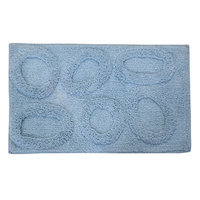 Textile Decor Castle 100% Cotton Pebble Spray Latex Back Bath Rug, 30 H X 20 W, Light Blue