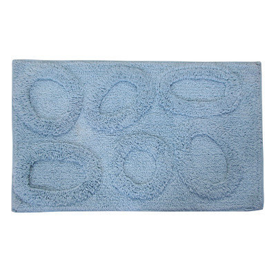 Textile Decor Castle 100% Cotton Pebble Spray Latex Back Bath Rug, 30 H X 20 W, Light Blue