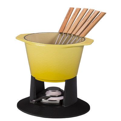 Le Creuset Enameled Cast-Iron Traditional Fondue Pot, 1-3/4-Quart, Soleil