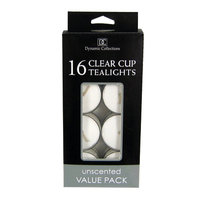 Home Locomotion 16Pk Clear Cup Tealights White