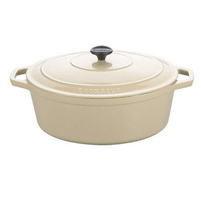 Chasseur France A17170 Matte Meringue Oval Dutch Oven, Black, 4.25 qt. - Black, 4.25 qt. - A1717029