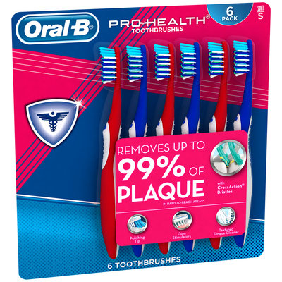 Oral-B Pro-Health Manual Soft Bristle Toothbrushes, 6 Pack