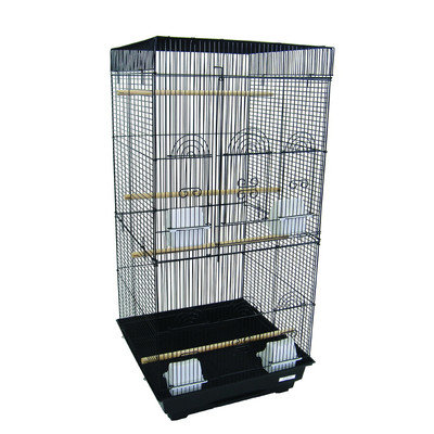 Yml Tall Square Top Small Bird Cage - Color: Black
