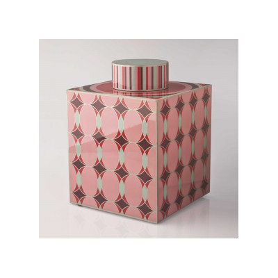 Piling Palang Geometric Lacquer Tea Caddy
