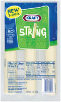 Kraft Natural Cheese Snacks Mozzarella Low-Moisture Part-Skim 3 Ct UPC 00211090 String Cheese 3 Oz Pack