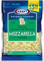 Kraft Natural Cheese Shredded Low-Moisture Part-Skim Cheese 8 oz. ZIP-PAK®