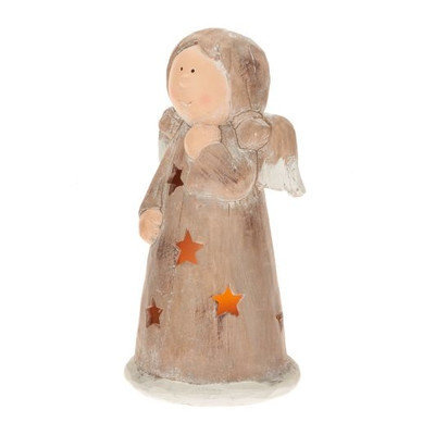 Candle Tek CandleTEK Rustic Ceramic Luminary Flameless Candle Angel