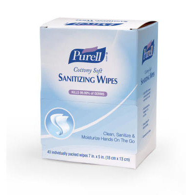 Purell Pre-moistened Sanitizing Hand Wipes, 40/Box