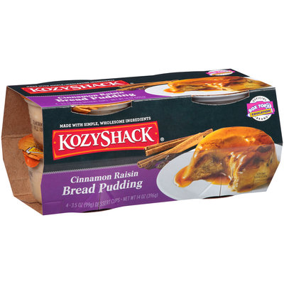 Kozy Shack® Cinnamon Raisin Bread Pudding 4-3.5 oz. Dessert Cups