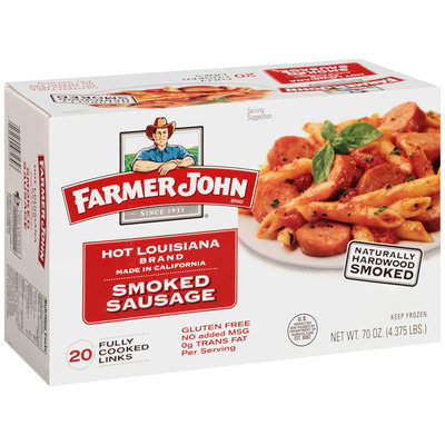 Farmer John Hot Louisiana Brand Smoked Sausage 20 ct Box
