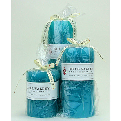 Mill Valley Candleworks 3 Piece Floral Seaside Scented Pillar Candle Set Size: 4