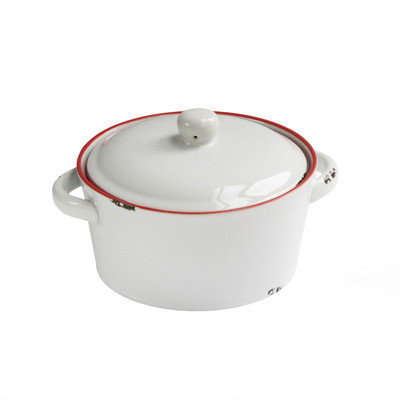 American Atelier Ceramic Round Casserole Color: Red