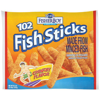 Fisher Boy Crunchy Flavor 102 Ct Fish Sticks 51.2 Oz Bag