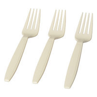 Fineline Settings, Inc Flairware Heavy Duty Boxed Disposable Plastic Fork (1000/Case), Bone