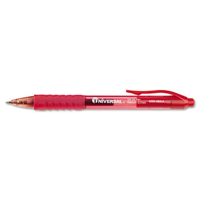 Universal Clear Barrel Roller Ball Retractable Gel Pen, 12/Pack