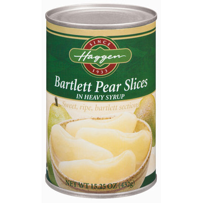 Haggen Bartlett Slices In Heavy Syrup Pears 15.25 Oz Can