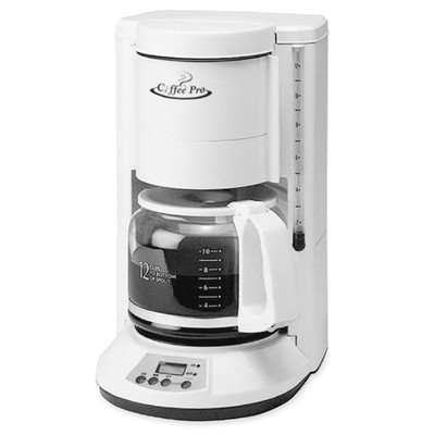 COFFEEPRO CP330W Automatic Coffeemaker 12-Cup 8inx8-1/2inx13in White