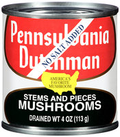 Pennsylvania Dutchman Mushrooms Stems and Pieces No Salt Added 4 oz. Can